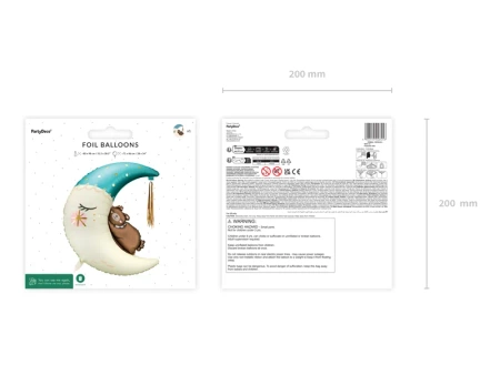 Balon foliowy Miś na księżycu niebieski 80x98 cm