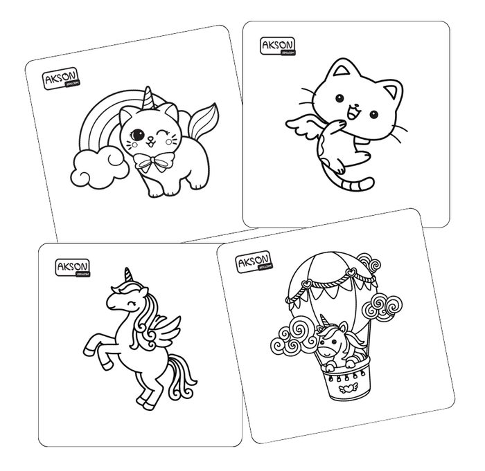 Karty do zabaw JEDNOROŻCE zestaw 20 szt. do kolorowania