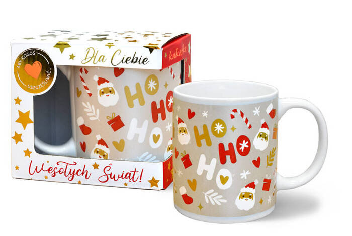 Kubek świąteczny Ho Ho Ho z Mikołajem