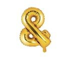 BALON foliowy ZNAK AND mały 35 cm złoty na powietrze