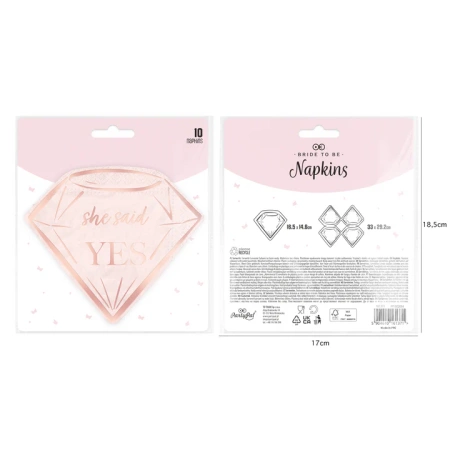 Serwetki papierowe Brylat różowy She said YES 10 szt.