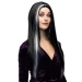 Peruka Wiedźma czarna długa srebrne pasemko