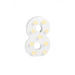 Świecąca Cyfra LED "8" Light Letter, drewniana biała 17x12 cm
