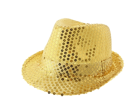 Kapelusz CEKINY na karnawał SUPER STAR złoty