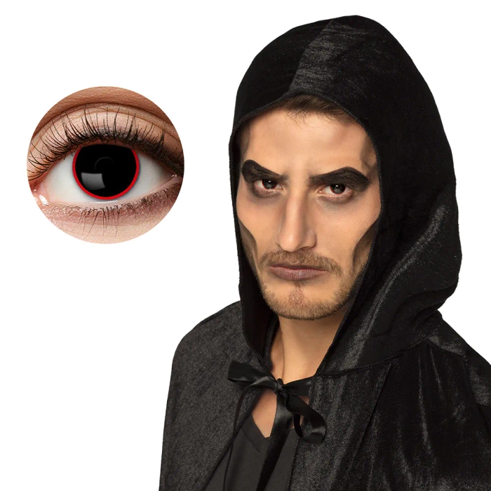 Soczewki kontaktowe tygodniowe czarne Szkieletor Boland