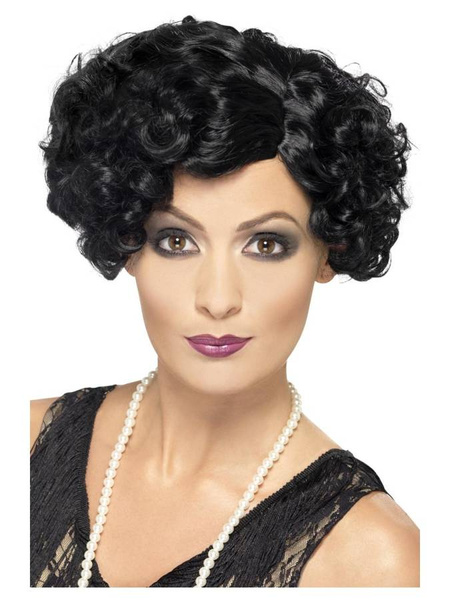 Peruka czarna krótka Dama 20s 30s