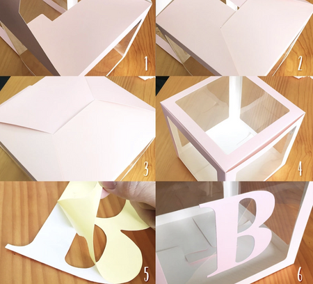 Zestaw pudełek 30 cm na balony BOX DEKORACYJNY litery LOVE 4 szt.