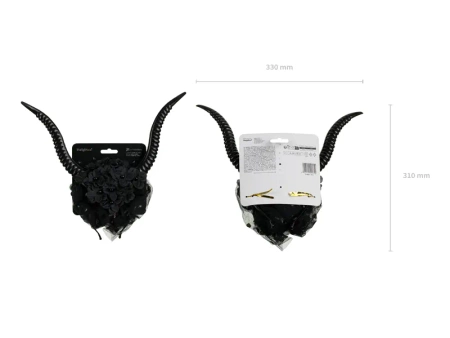 Opaska Rogi z tiulem Halloween 30x76 cm czarny