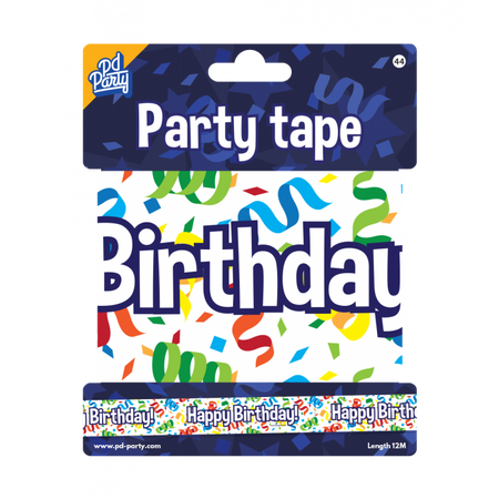 Taśma dekoracyjna Happy Birthday urodziny, kolorowa 12 metrów