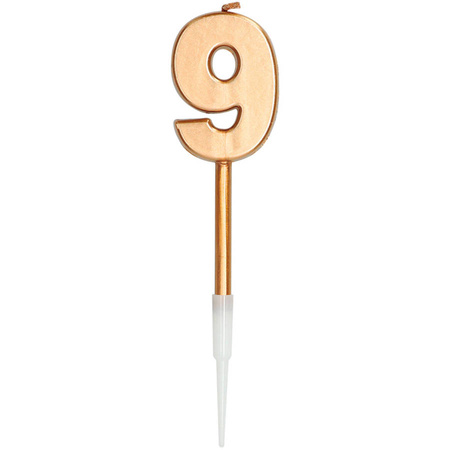Świeczka urodzinowa na tort cyfra Brązowa Metaliczna 1 szt.
