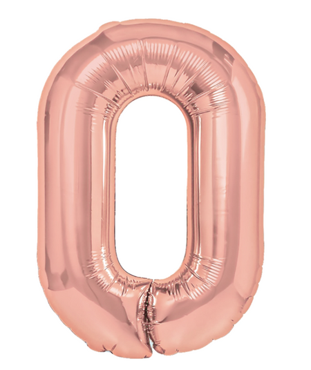 BALON foliowy CYFRA 100 cm ZŁOTY RÓŻ