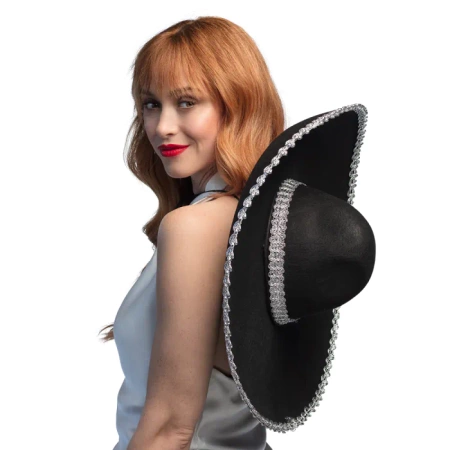 Meksykański kapelusz dla dorosłych Sombrero czarny 1 szt.