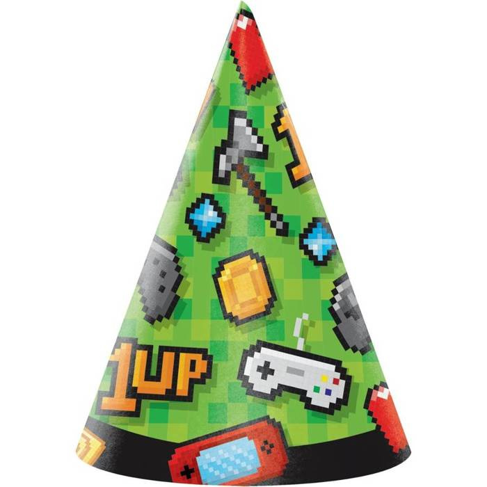 Czapeczki papierowe Gaming Party Minecraft 8 szt.
