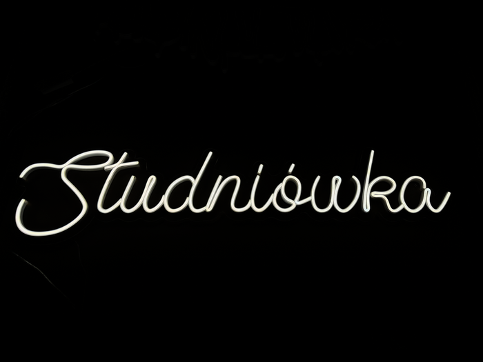 Napis LED neon - Studniówka ciepły biały