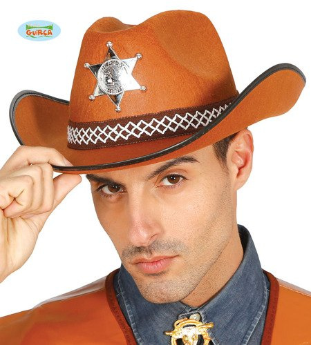 Kapelusz Szeryfa ze srebrną gwiazdą kowboj