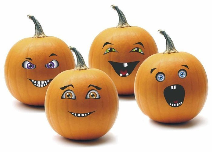 Naklejki na dynię dekoracja Halloween 4 szt.