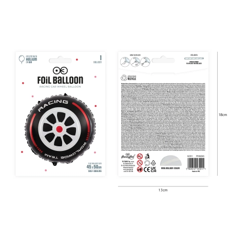 Balon foliowy Racing Car Koło 45x50 cm