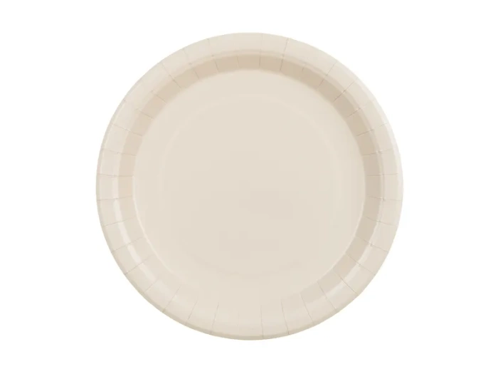 Talerzyki papierowe jednokolorowe beżowe 23 cm 6 szt.