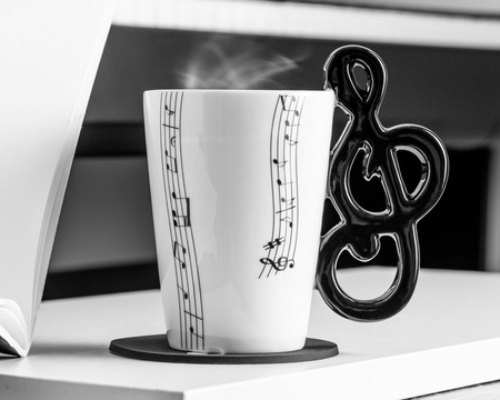 Zestaw muzyka duo - Kubek KLUCZ WIOLINOWY + podkładka