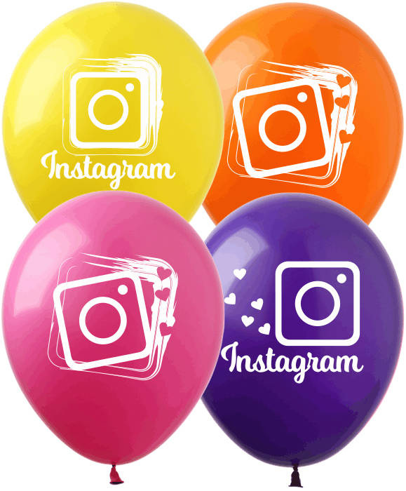 INSTAGRAM balon gumowy z nadrukiem 1 szt. mix
