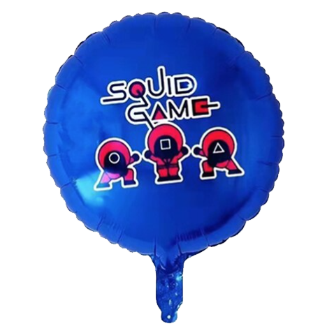 SQUID GAME balon foliowy okrągły niebieski 45 cm