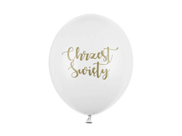 Balony białe pastelowe CHRZEST ŚWIĘTY 12 cali 1 szt.