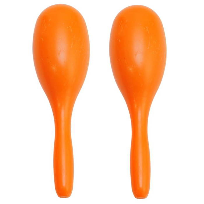 Marakasy plastikowe jednokolorowe pomarańczowe 2 szt. para