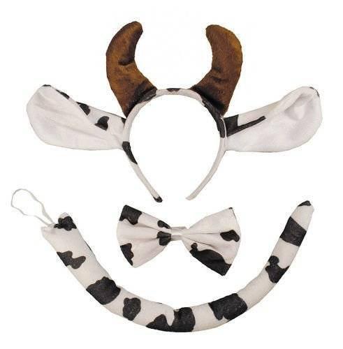 Zestaw KRÓWKA krowa opaska z muszką i ogonkiem