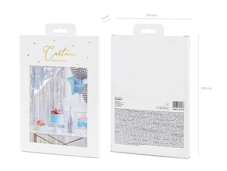 Kurtyna Party HOLOGRAFICZNA wisząca 90 x 250 cm holograficzna