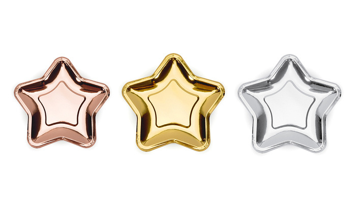 Talerzyki papierowe GWIAZDKA 18cm 6 szt.