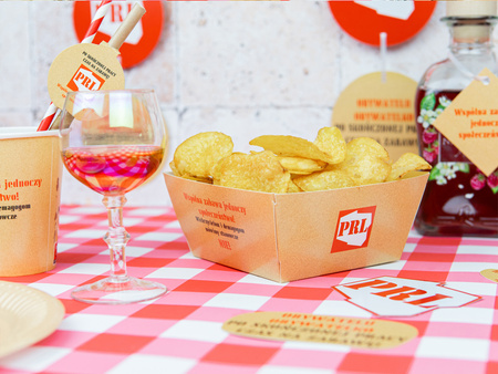 Pudełka na chipsy, przekąski w stylu PRL 4 szt.