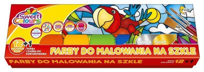 Farby do malowania po szkle do witraży 12+1 kolor