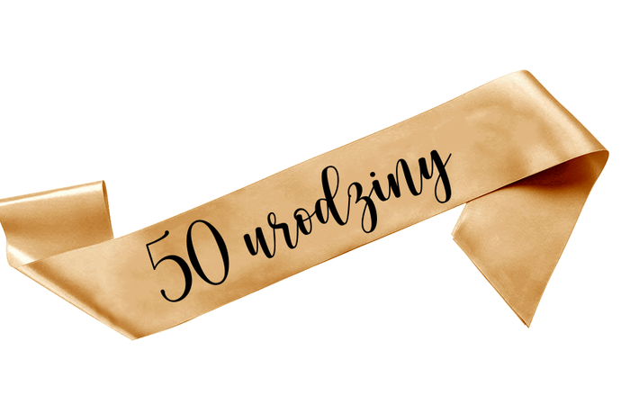 Szarfa urodzinowa satynowa - 50 urodziny