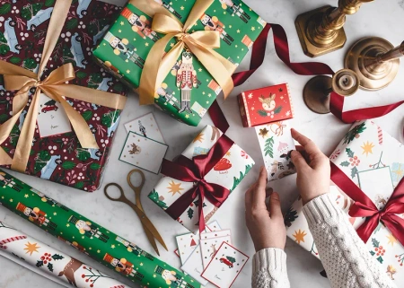 Papier ozdobny ŚWIĄTECZNY do pakowania prezentów 70x200 cm