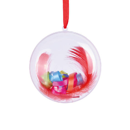 Bombka plastikowa akrylowa przezroczysta Medalion 7 cm