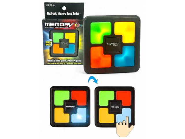 Gra Memory elektroniczna podróżna kolorowe kwadraty