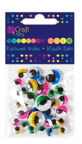Ruchome oczka z RZĘSAMI MIX - KOLOROWE 36 szt