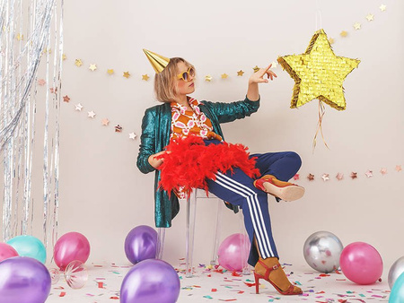 PINIATA złota gwiazda otwierana 44,5x42,5x9 cm