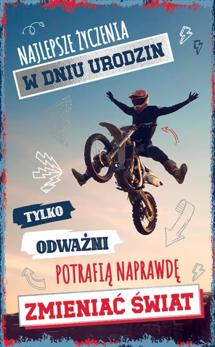 Kartka urodzinowa Odważni potrafią zmieniać Świat