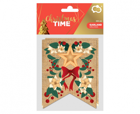 Baner Girlanda świąteczna Merry Christmas flagi