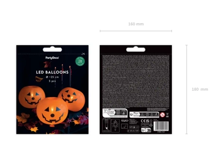 Balon Lampion świecąca Dynia Halloween 5 szt.