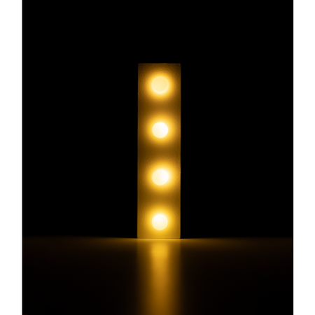 Świecąca Litera LED "I" Light Letter, drewniana biała 17x4 cm