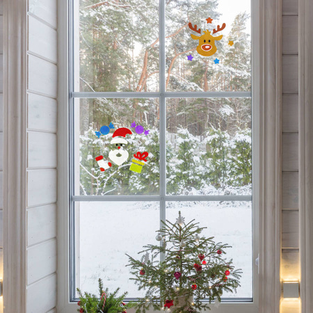 Świąteczne Naklejki na szybę samoprzylepne żelowe MIX 20 cm