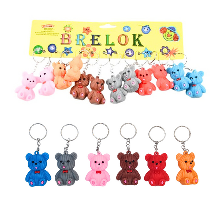 Brelok silikonowy Miś mix wzorów