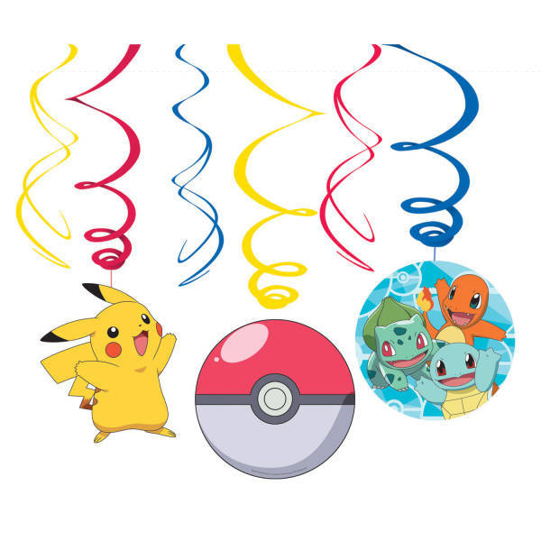 Girlanda świderki wiszące Pokemon 6 szt.