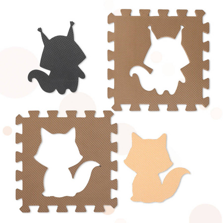 PUZZLE PIANKOWE Zwierzątka mata antypoślizgowa 9 elem.