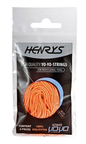 Sznurek do Yoyo  6 szt kolor POMARAŃCZOWY fluo