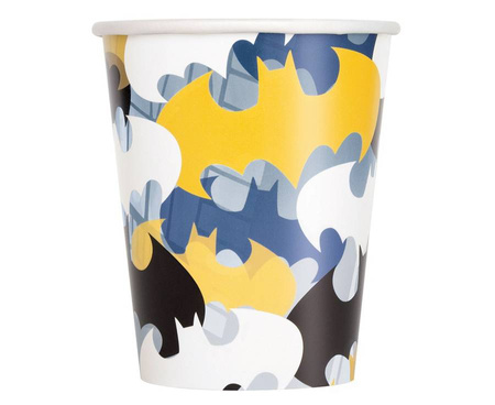 Kubeczki papierowe Batman logo 266 ml 8 szt.
