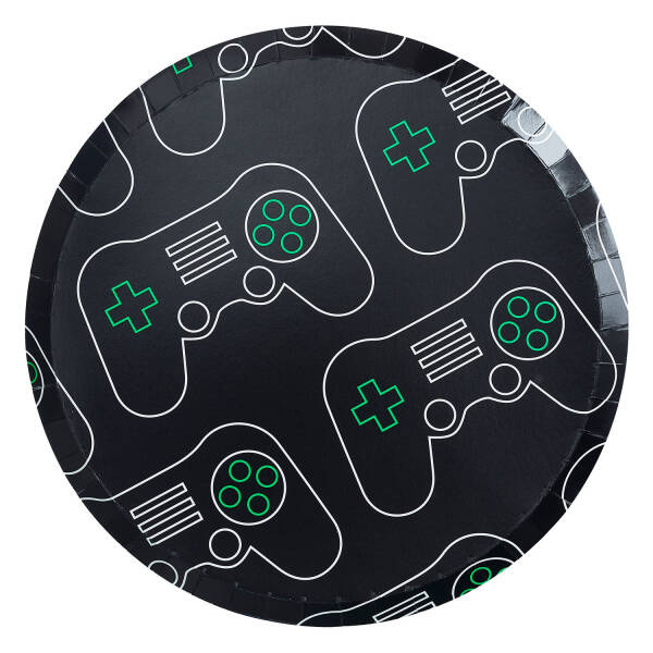Talerzyki papierowe Gaming Party GAMEPAD 25 cm 8 szt.