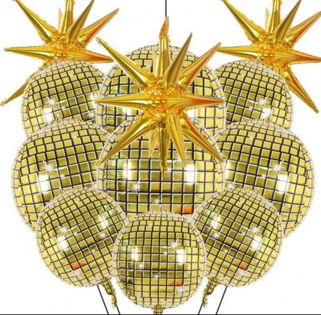 Kula DISCO balon foliowy złoty 22 cale